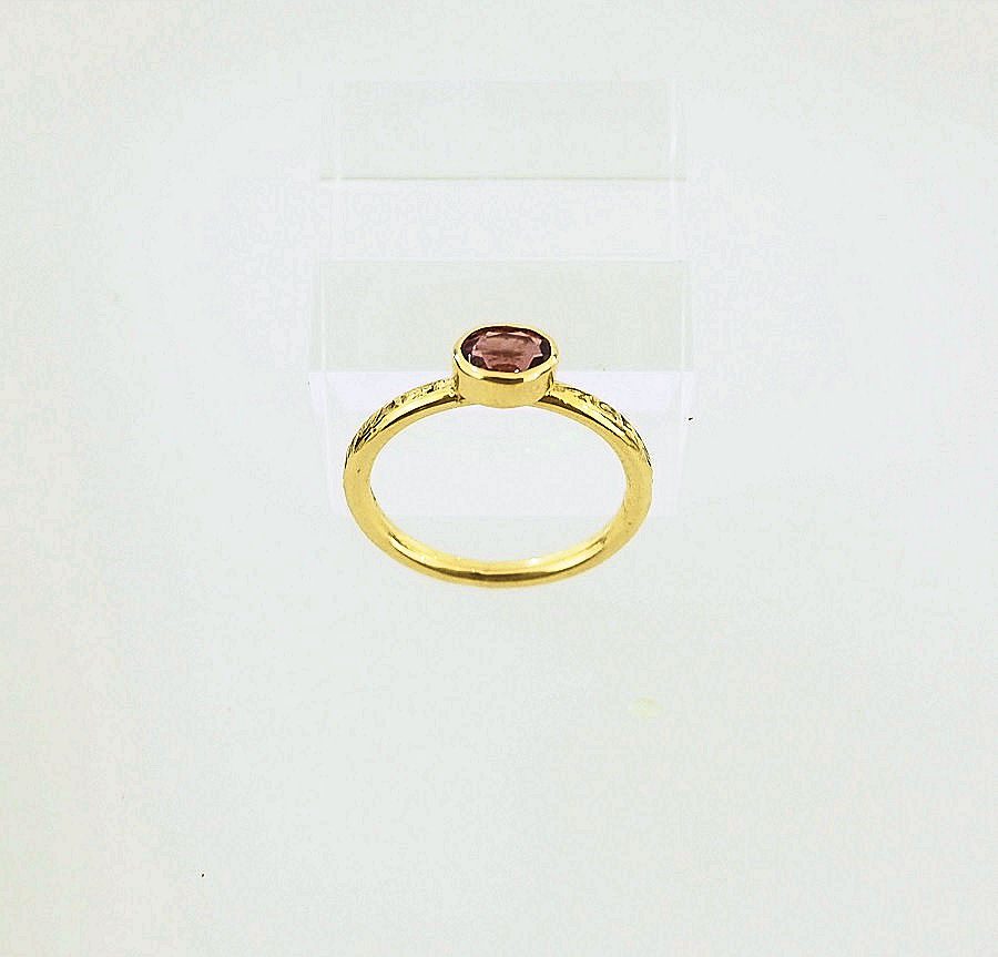 Pink Tourmaline and 18ct Gold Ring