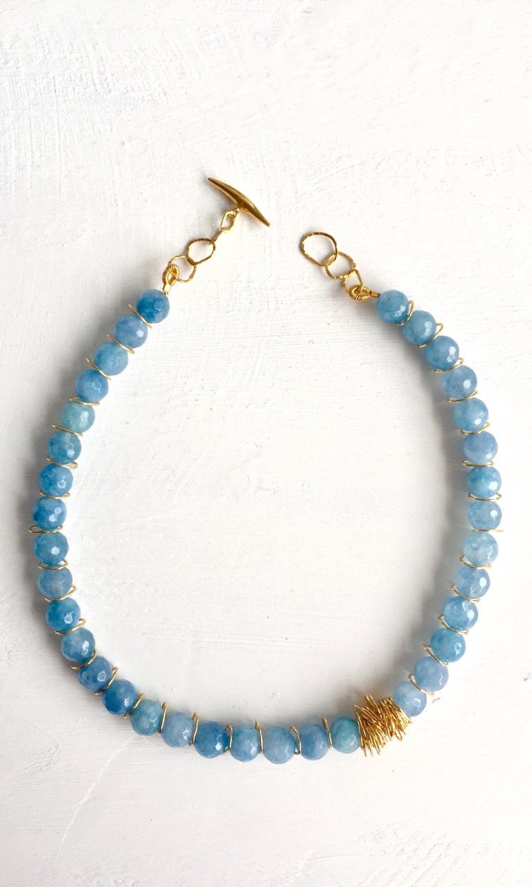 Afiok Blue Quartz Beaded Necklace