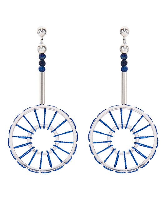 Blue weave earrings