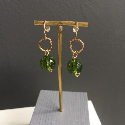 Afiok Green Quartz & Gold Vermeil Earrings