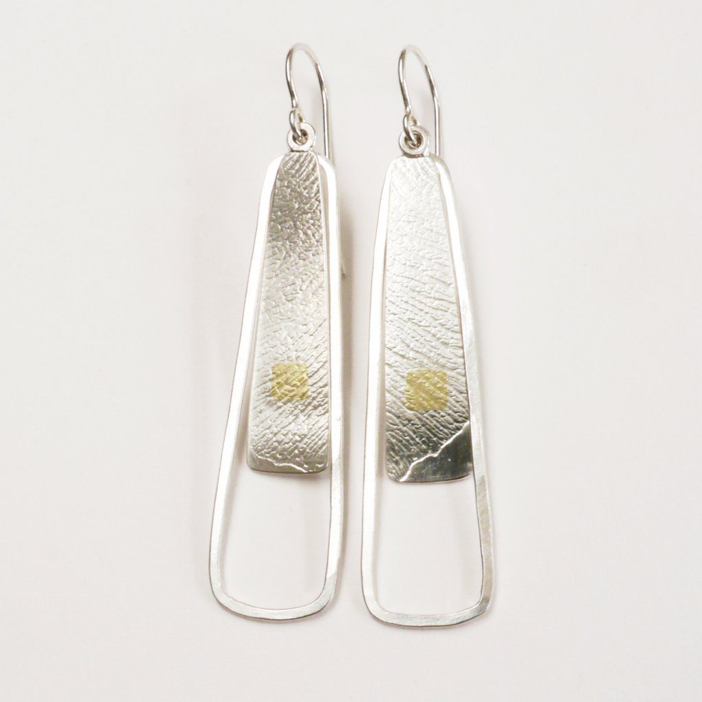Sterling Silver Sycamore Print Earring
