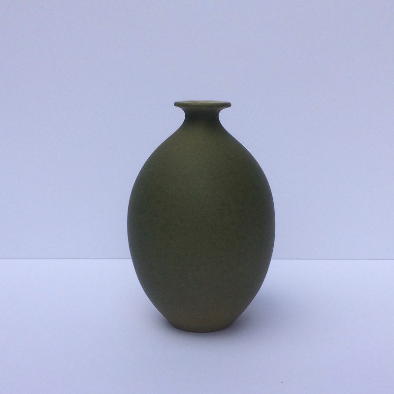 Olive Green Oval Vase