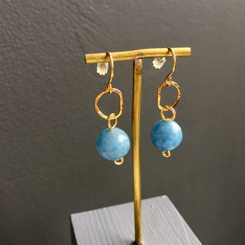 Afiok Gold Vermeil & Blue Topaz Earrings