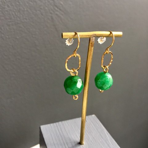 Afiok Jade & Gold Vermeil Earrings