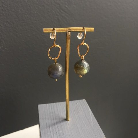 Afiok Labradorite & Gold Vermeil Earrings