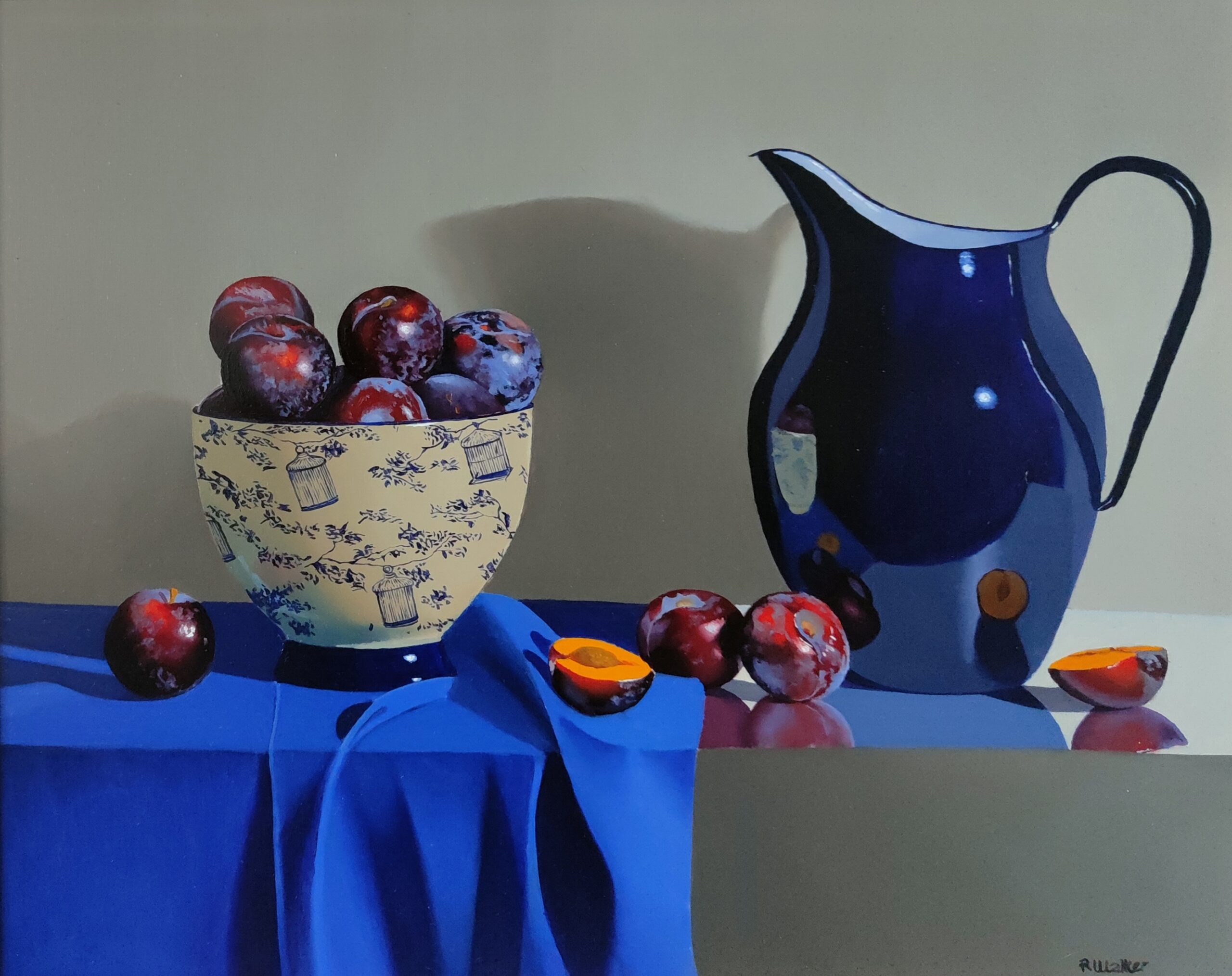 Blue Jug and Plums