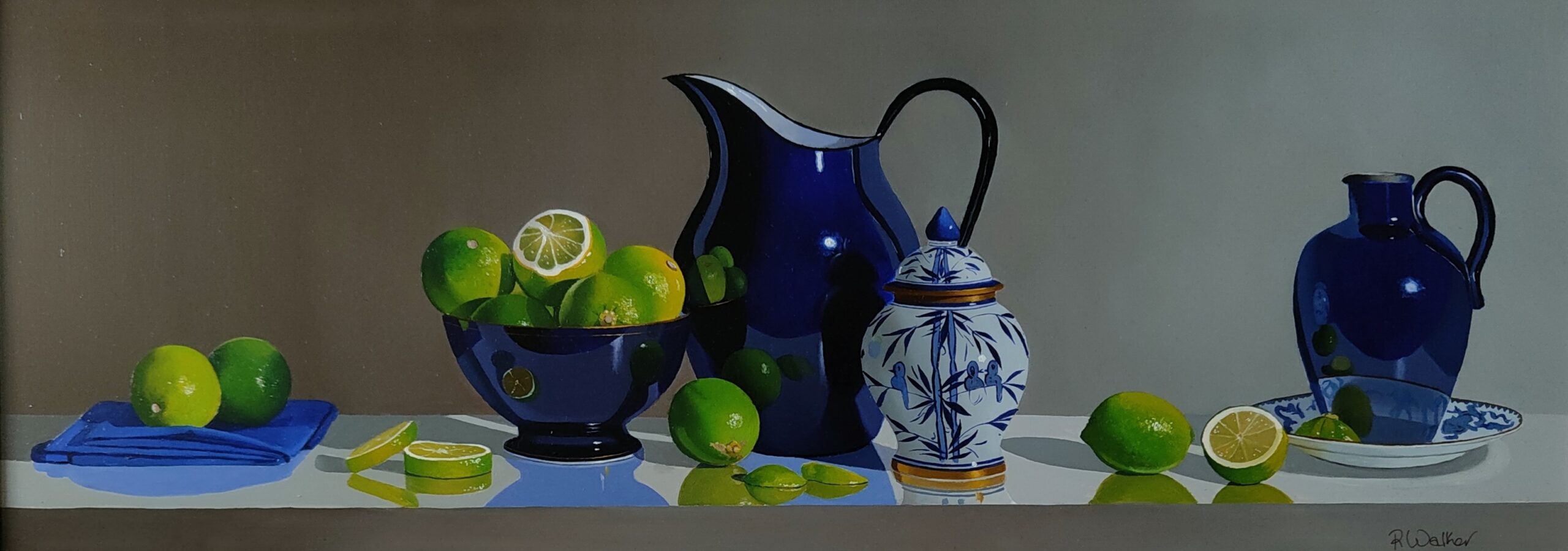 Blue Enamel and Limes