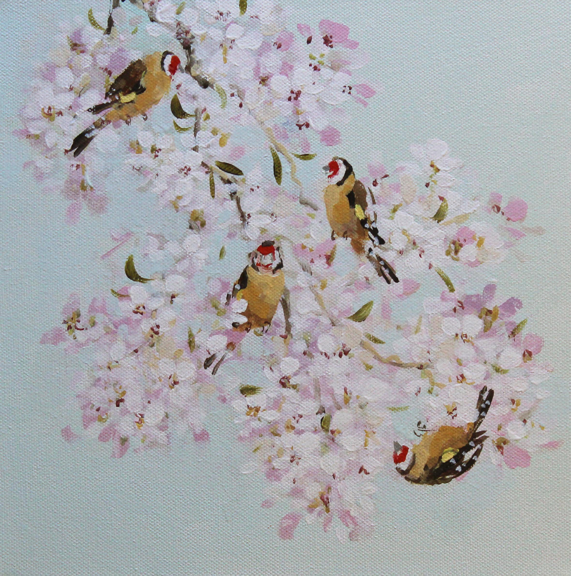 Cherry Blossom Goldfinches