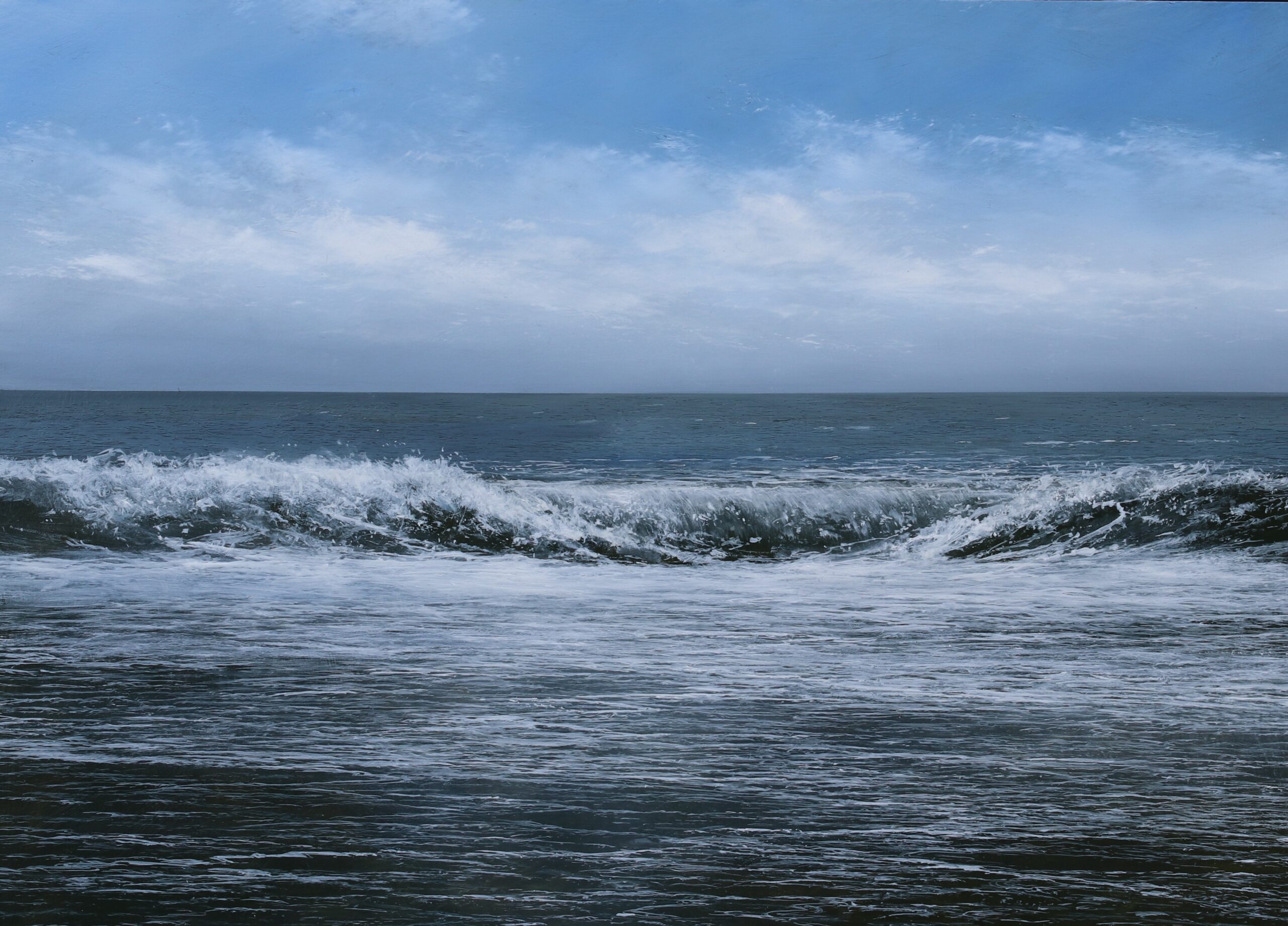Watching Waves On A Sunday 67x93cm Oil On Panel