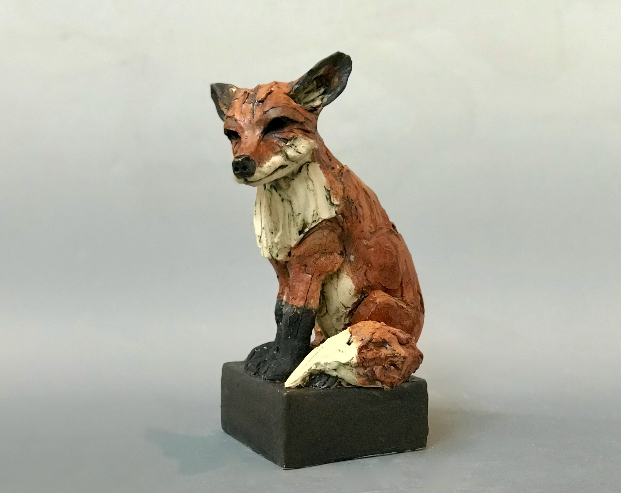 Large Fox on Black Plinth